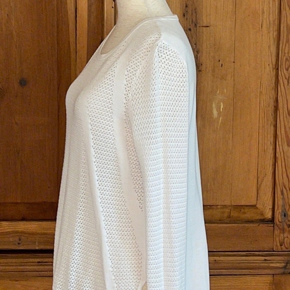 LOU & GREY White long Sleeve open knit 💯 Cotton Sweater Sz. MD - Picture 9 of 16
